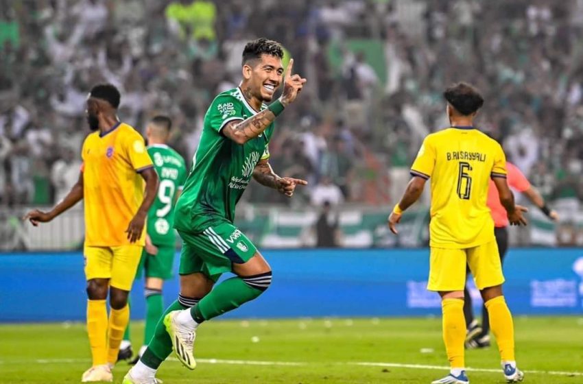  في أول مباراة رسمية ..روبيرتو فيرمينو يسجل هاتريك ويقود الأهلي السعودي للفوز بثلاثية مقابل هدف